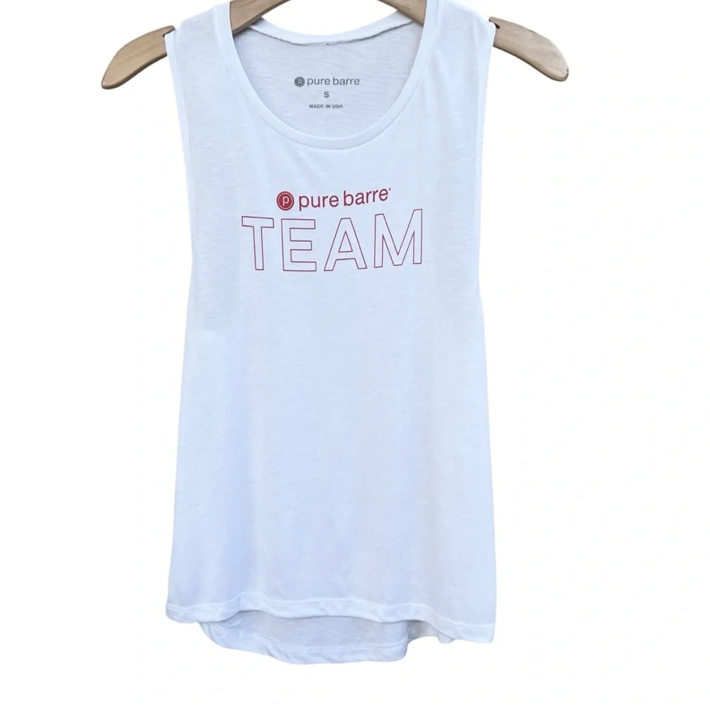 Pure Barre TEAM White Muscle T-Shirt Women’s Size Small New with Tags